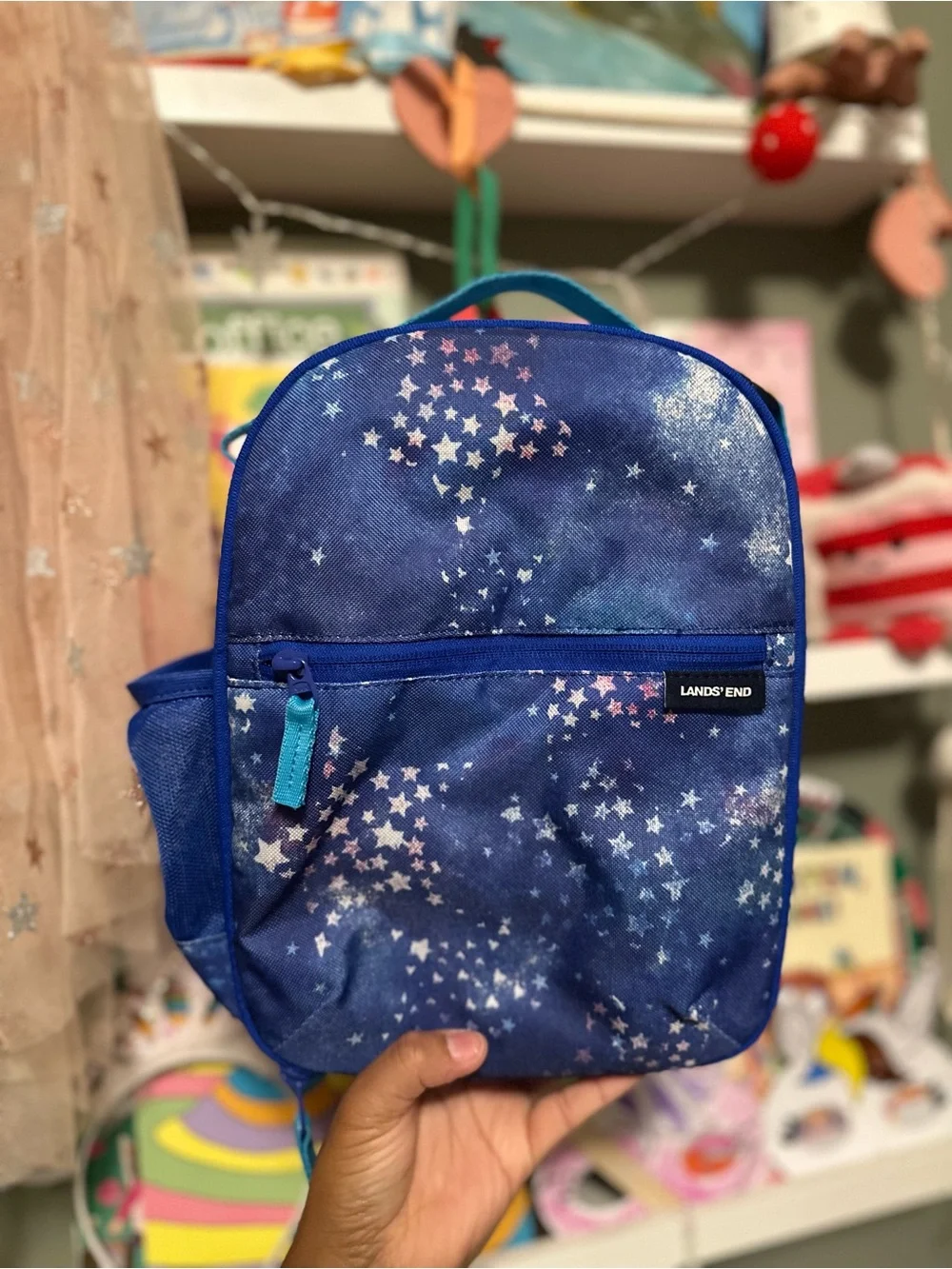 Lands' End Kids Starry Navy Blue Backpack